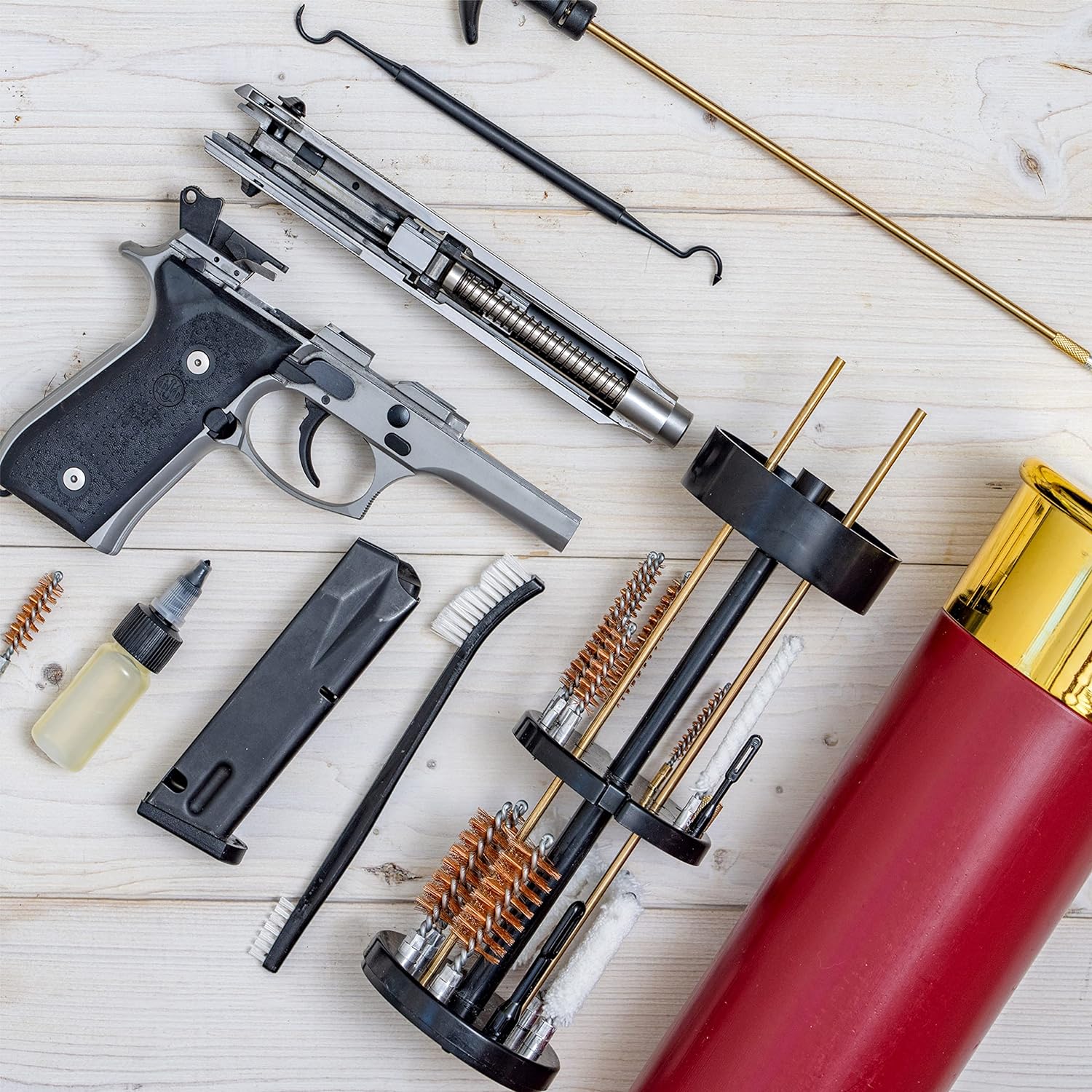 Wild Shot Deluxe Gun Cleaning Kit with Shotgun Shell-Shaped Storage Case